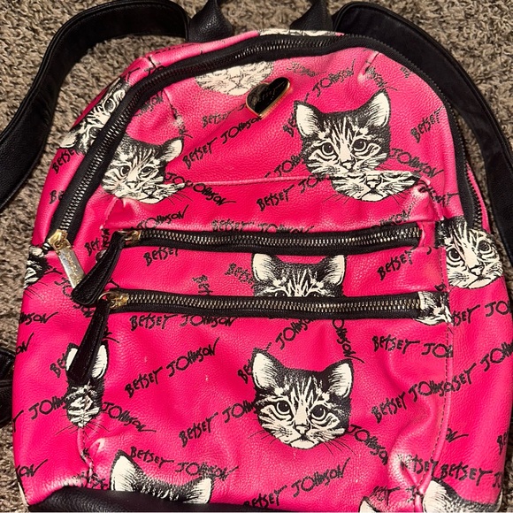 Pink Cat Print Backpack - Picture 2 of 15